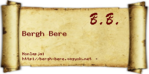 Bergh Bere névjegykártya